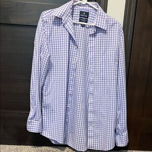 Stafford Lavender Checkered Dress Shirt